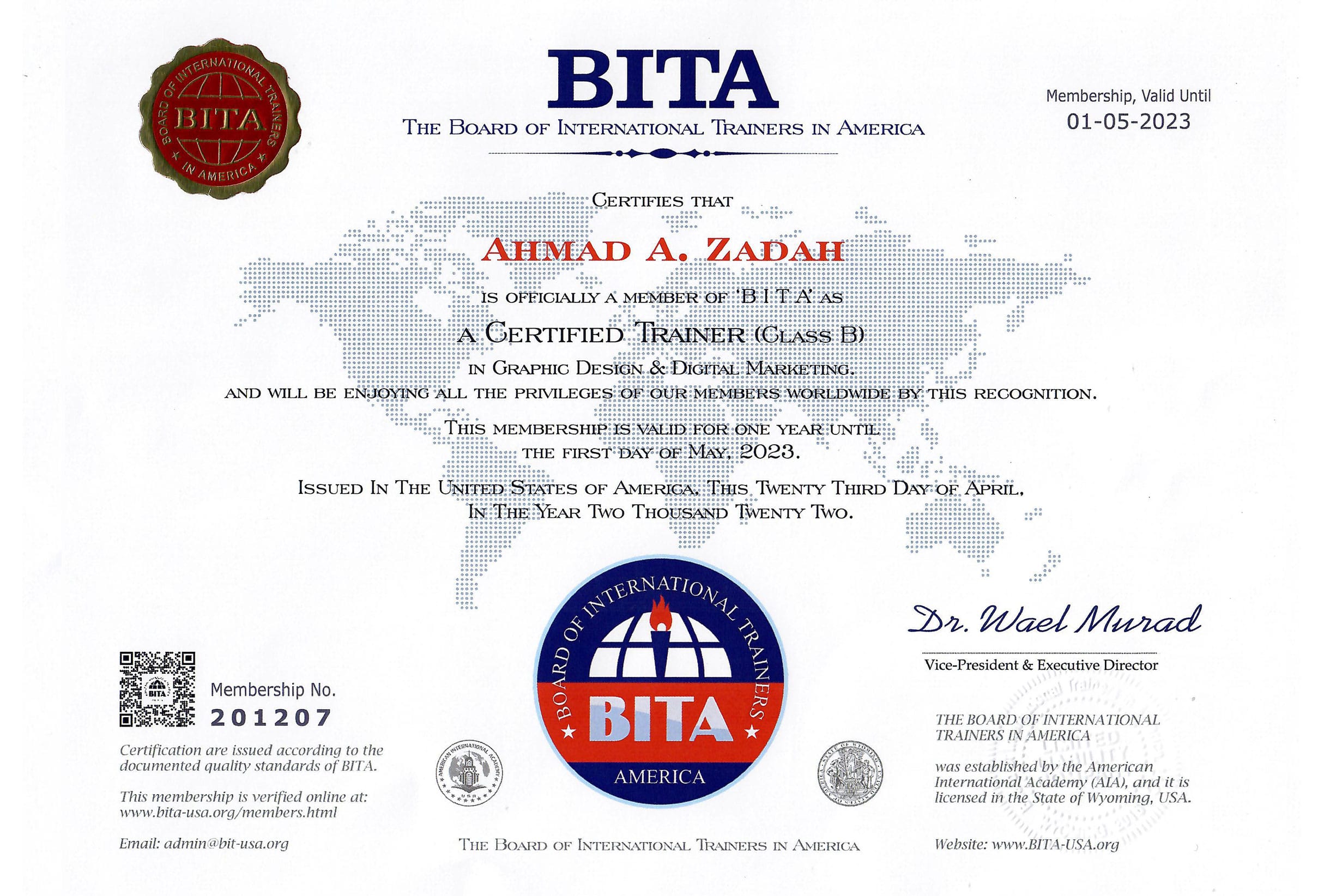 Certified Trainer Membership – BITA 2023